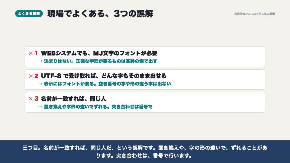 動画の画面:現場でよくある誤解(調達と運用で気を付けること)