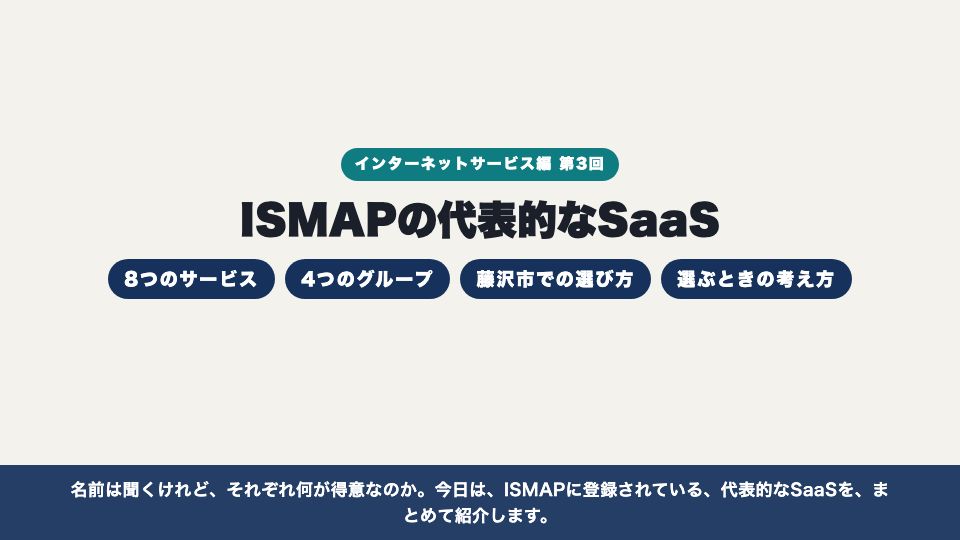 動画の画面:はじめに(ISMAPの代表的なSaaS)