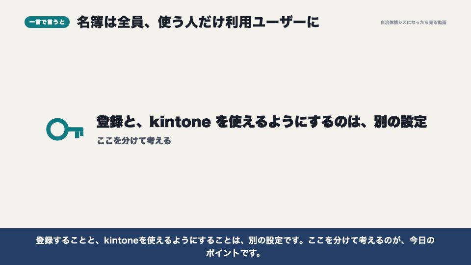 動画の画面：一言で言うと（ユーザーの登録）