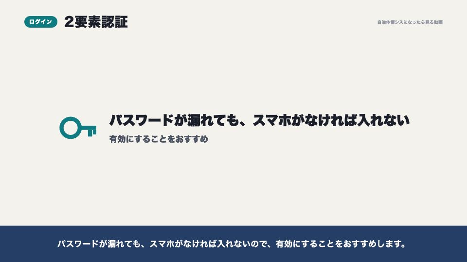 動画の画面：2要素認証（セキュリティの設定）