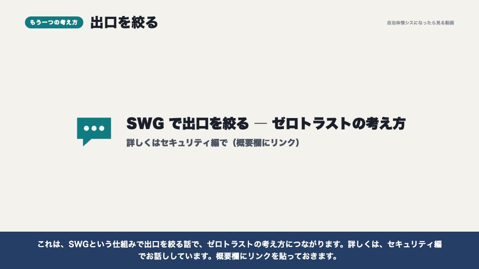 動画の画面：出口を絞る考え方（セキュリティの設定）