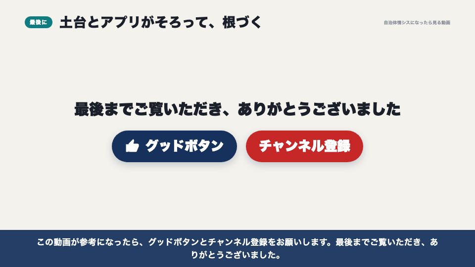 動画の画面：最後に（キラーアプリと、テンプレート・プラグイン）