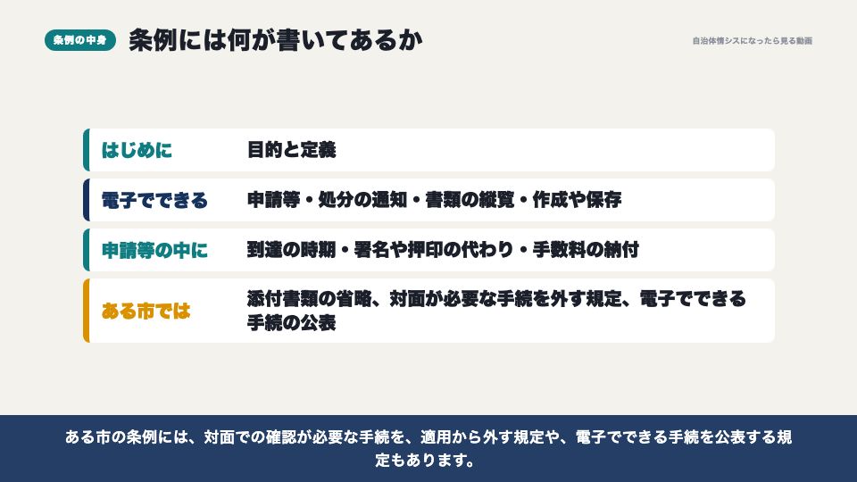 動画の画面:条例には何が書いてあるか(自治体の条例と規則を読む)