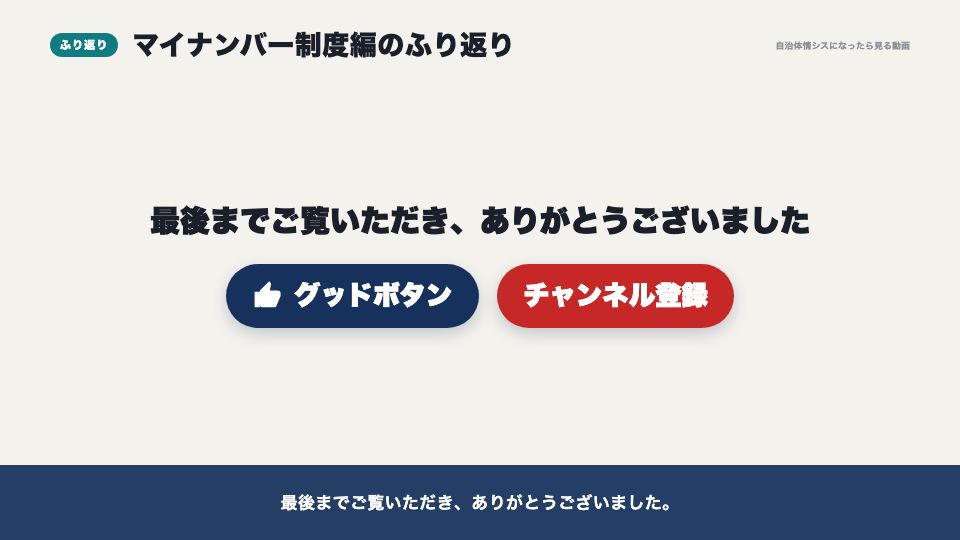 動画の画面：マイナンバー制度編のふり返り（マイナアプリ）