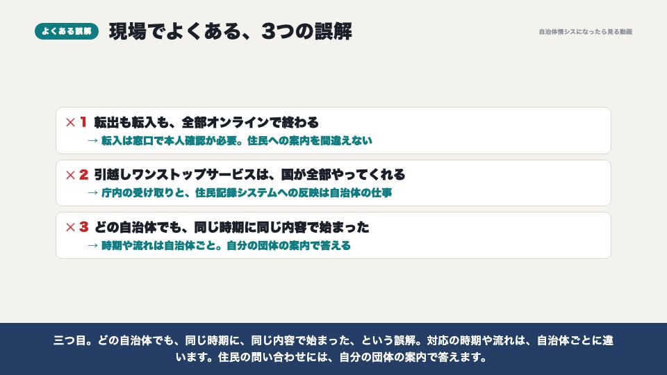 動画の画面：現場でよくある誤解（引越しワンストップサービス）
