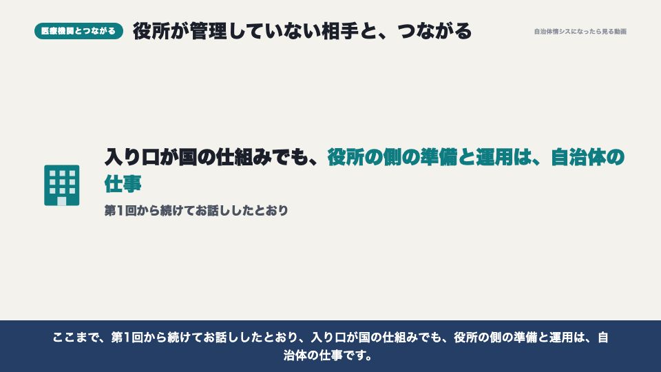 動画の画面:医療機関とつながるということ(PMH 医療費助成・予防接種・母子保健のデジタル化)