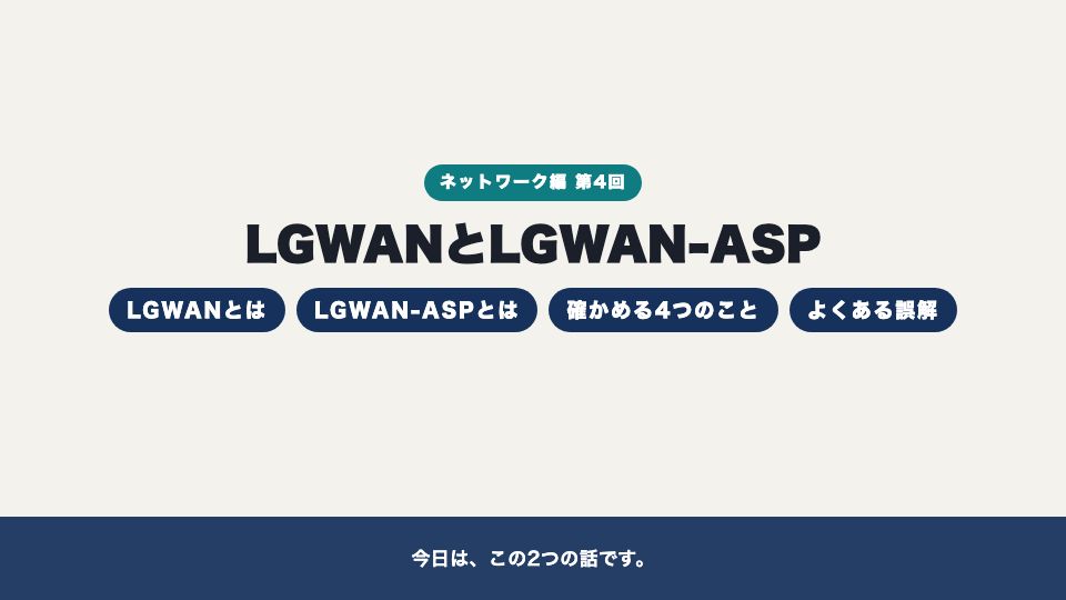 動画の画面：はじめに（LGWANとLGWAN-ASP）