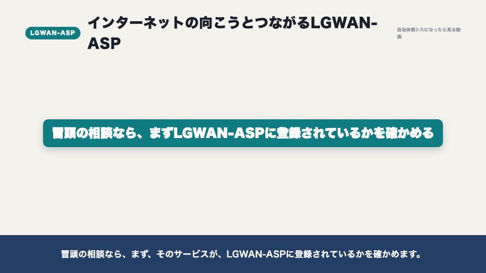 動画の画面:LGWAN-ASP(インターネットにつながるLGWAN-ASPと、セキュアブラウザ)