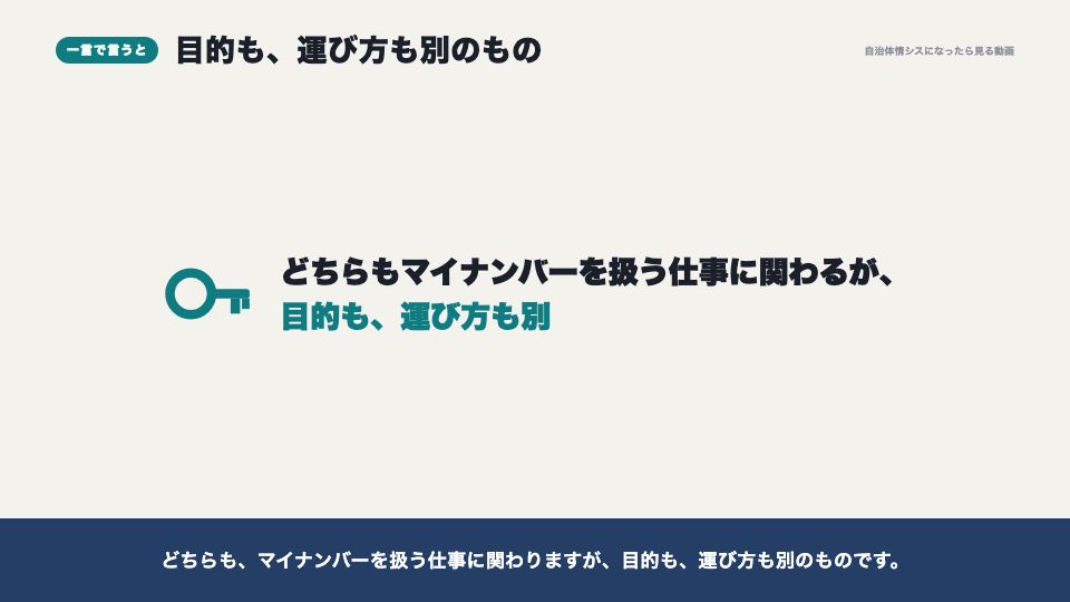 動画の画面：一言で言うと（住基ネットと中間サーバー）