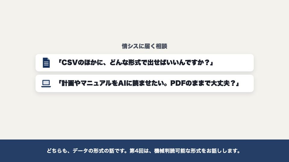 動画の画面:はじめに(機械判読可能な形式)