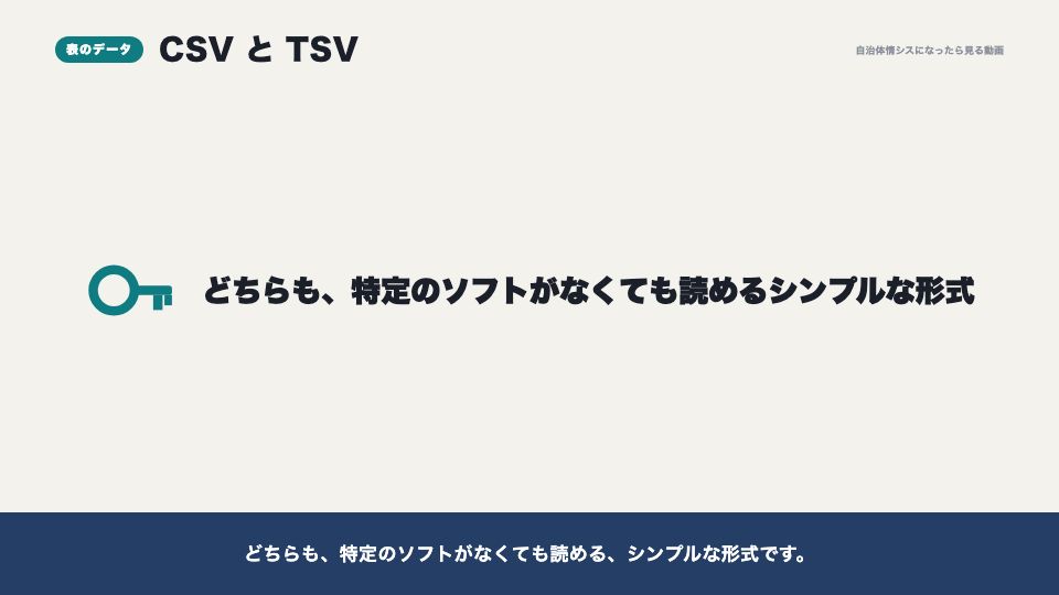 動画の画面:表のデータ(機械判読可能な形式)