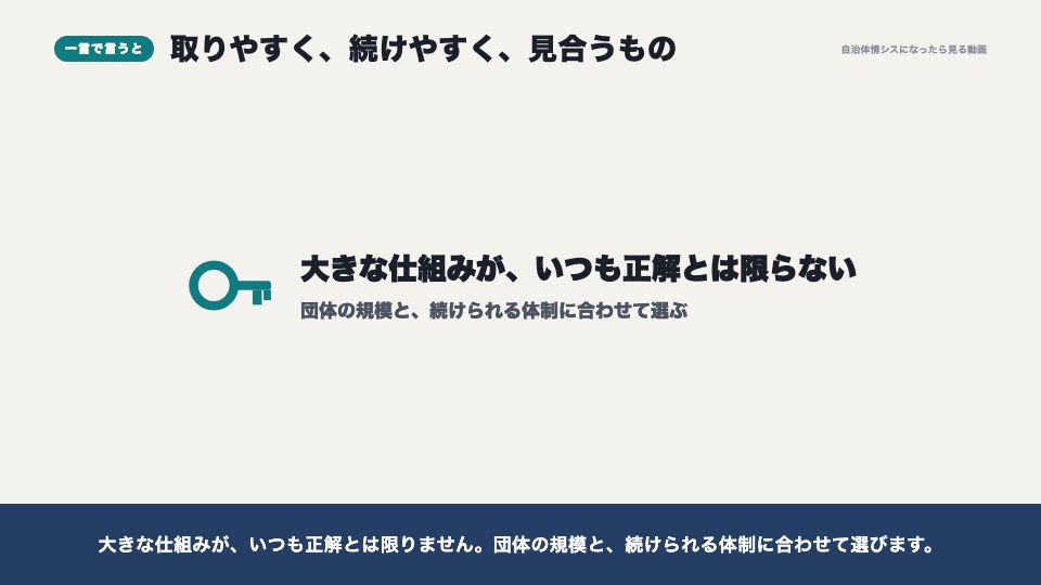 動画の画面:一言で言うと(公開の基盤の選び方と費用)