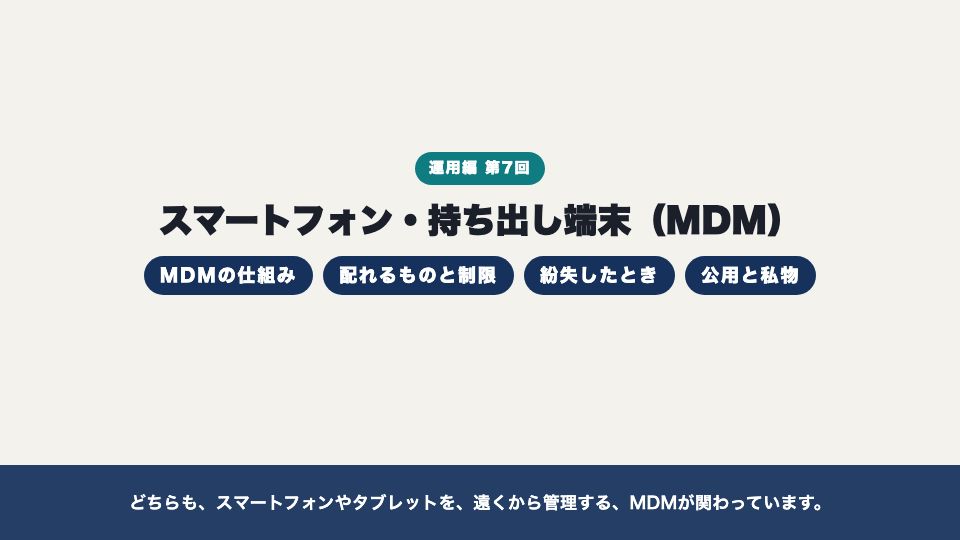 動画の画面:はじめに(スマートフォン・持ち出し端末(MDM))