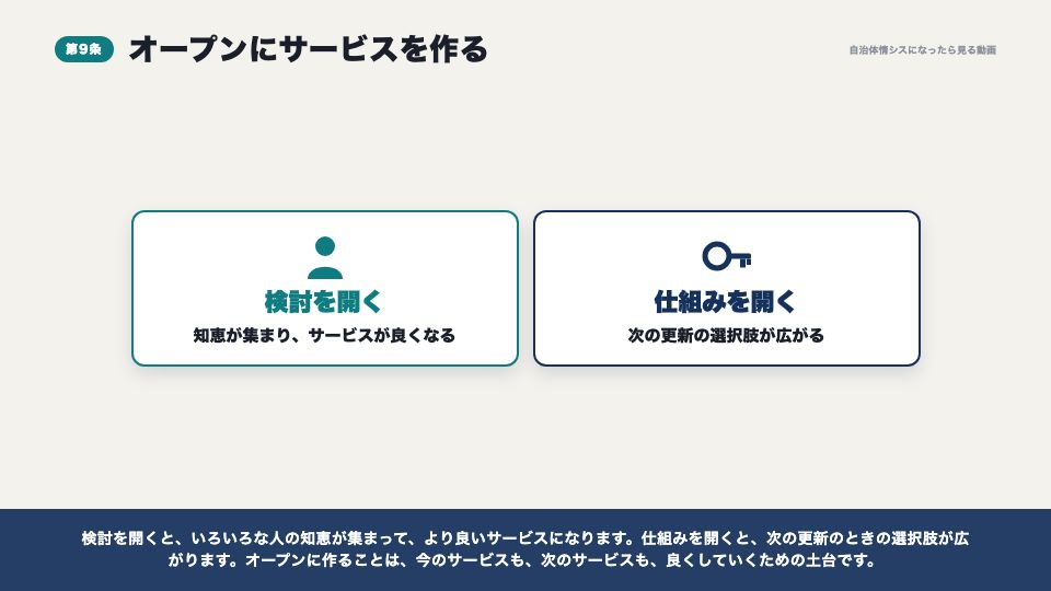 動画の画面:オープンにサービスを作る(「このままでいい」と言われたら)