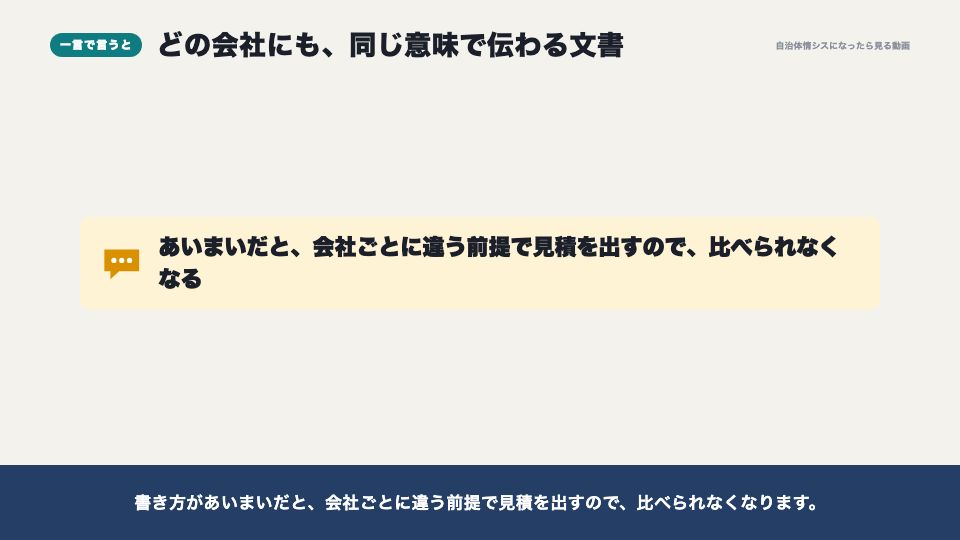 動画の画面:一言で言うと(仕様書の作り方)