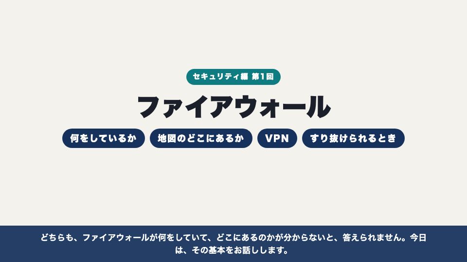 動画の画面：はじめに（ファイアウォール）