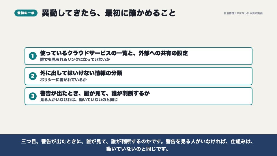 動画の画面:異動してきたら最初に確かめること(CASB・DLPと、SASE)