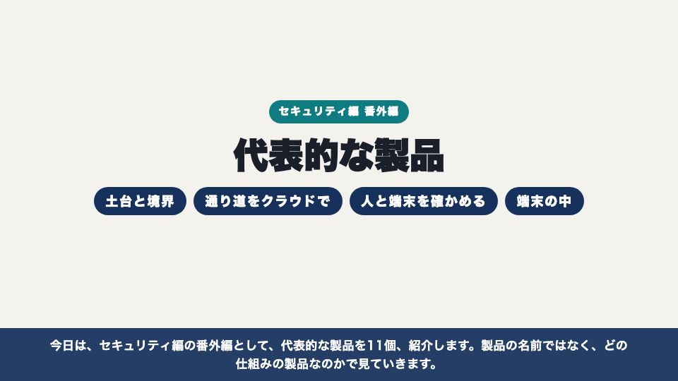 動画の画面:はじめに(代表的な製品)